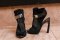 BLACK GUESS BOOTIES W/ SILVER STRAP